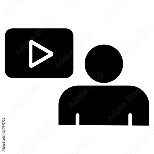 Video Conference Glyph Icon