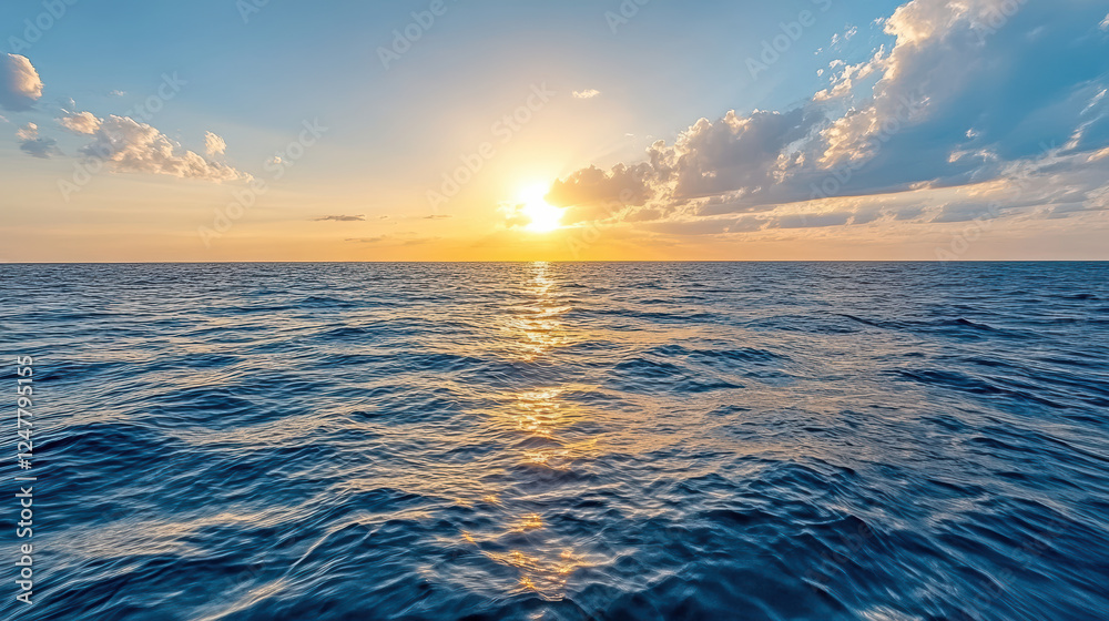 Fototapeta premium colorful sunrise over ocean creates calming and uplifting atmosphere