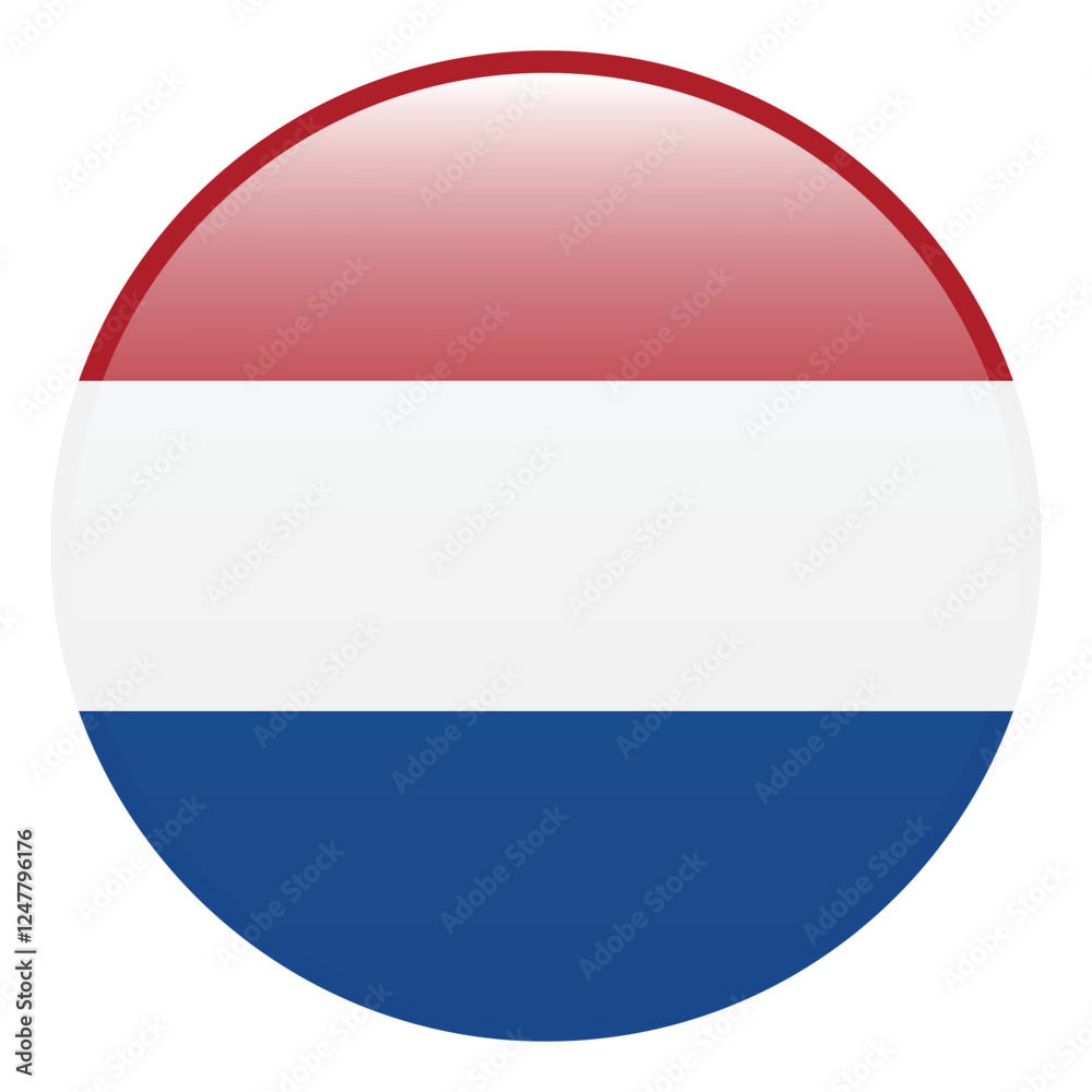 Netherlands flag. Netherlands circle flag logo icon computer vector illustration design. 3d flag. Netherlands flag. Netherlands circle flag logo icon computer vector illustration design. 3d flag.