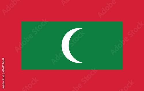 Illustration of Maldives National Flag