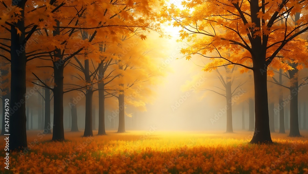 Fototapeta premium autumn morning in the park