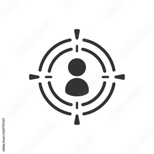 ターゲットユーザーをイメージしたシンプルなベクターアイコン(線画・白黒)