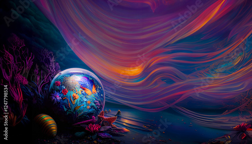 Obraz na płótnie abstract background with an orb w salonie
