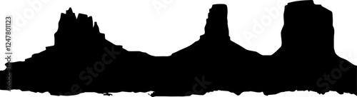 Grand canyon landscape silhouette