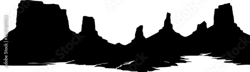 Grand canyon landscape silhouette