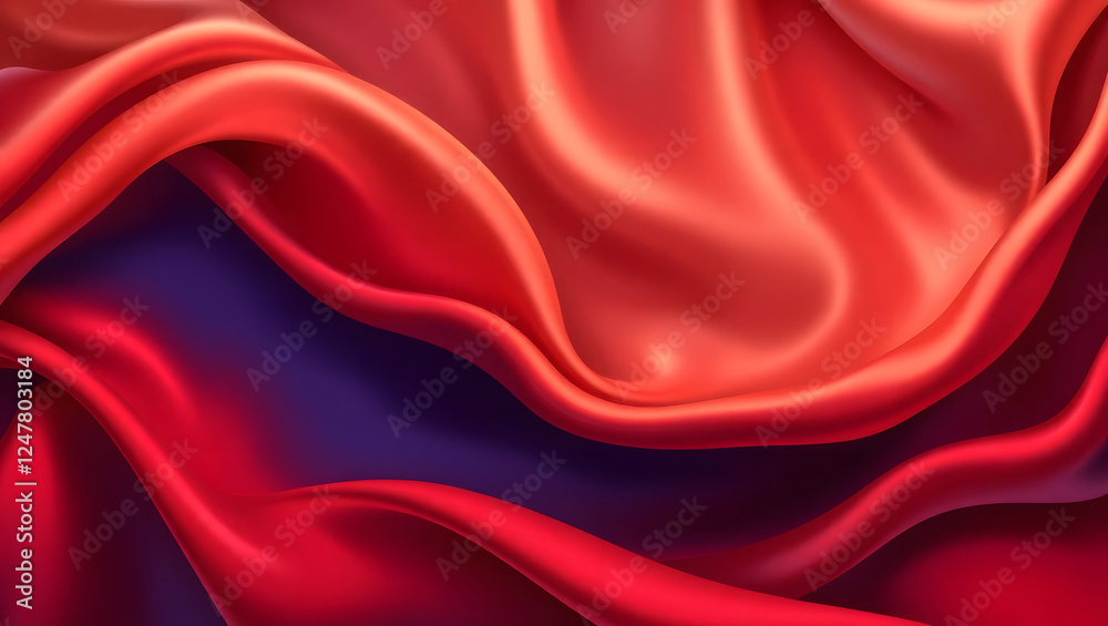 Obraz premium Illustrate a luxurious flowing silk fabric with smooth, elegant waves that cascade like a gentle waterfall