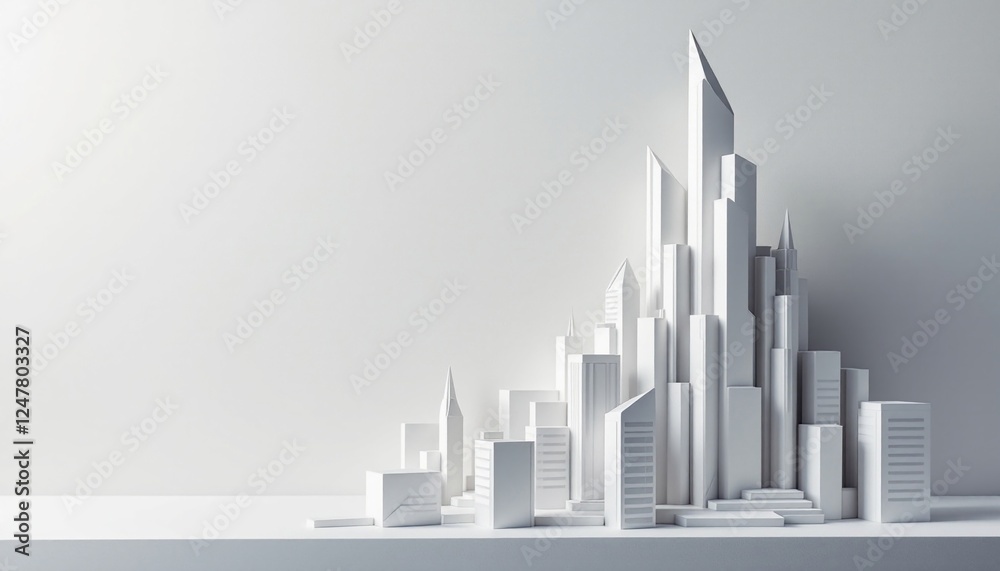 Fototapeta premium Elegant Origami Skyscraper Showcasing Modern Urban Design