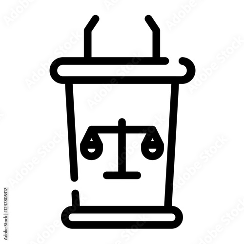 defendants podium cut line icon