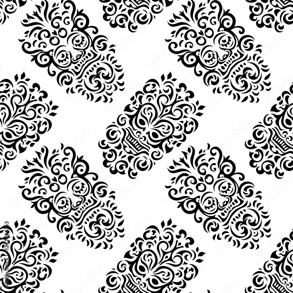 Obraz premium Tribal face seamless pattern