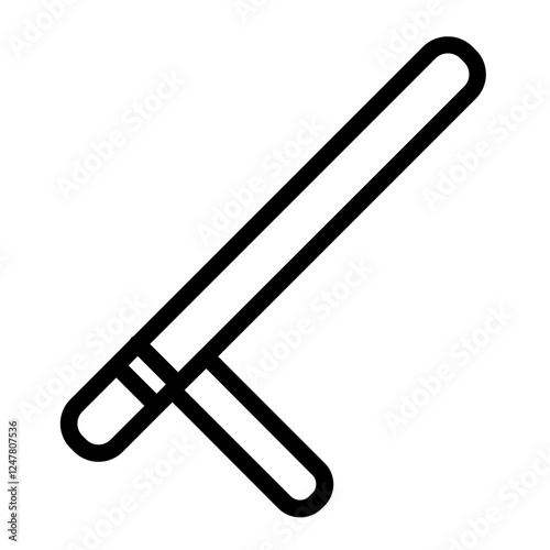 police baton line icon