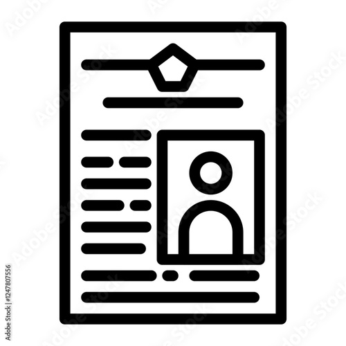 referee bio data line icon