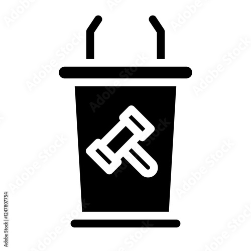 prosecutors podium solid icon