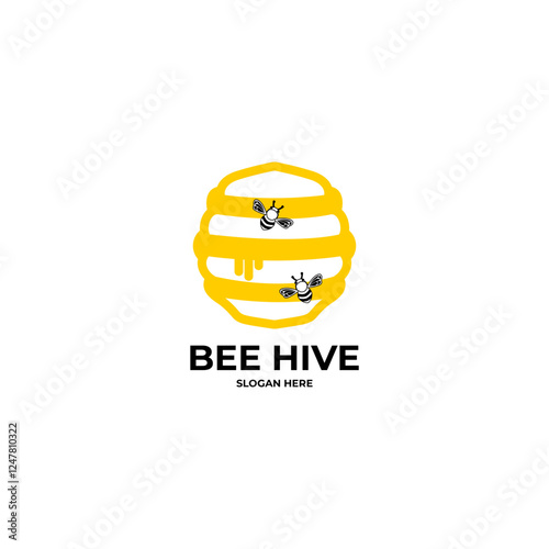 bee hive honey logo vector