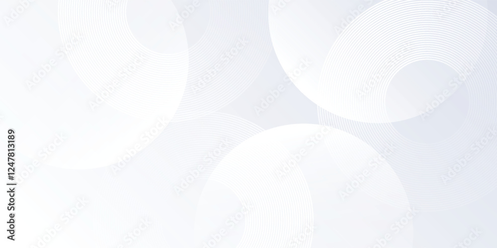 Vector white background with white circle lines. Digital future technology concept illustration art Vector white background with white circle lines. Digital future technology concept illustration art