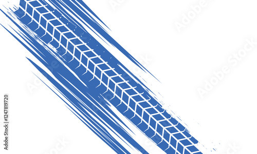 Background with tire wheel marks of cars. Vector illustration