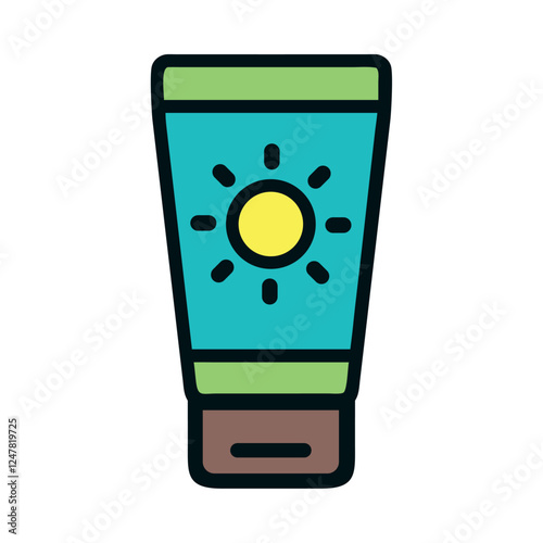 Sunscreen lotion tube illustration