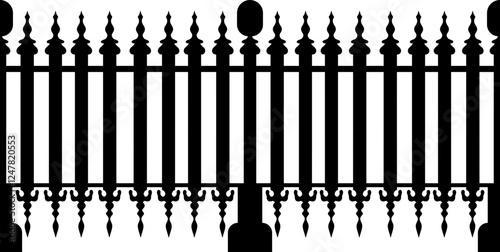 Decorative iron fence silhouette