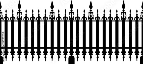 Decorative iron fence silhouette