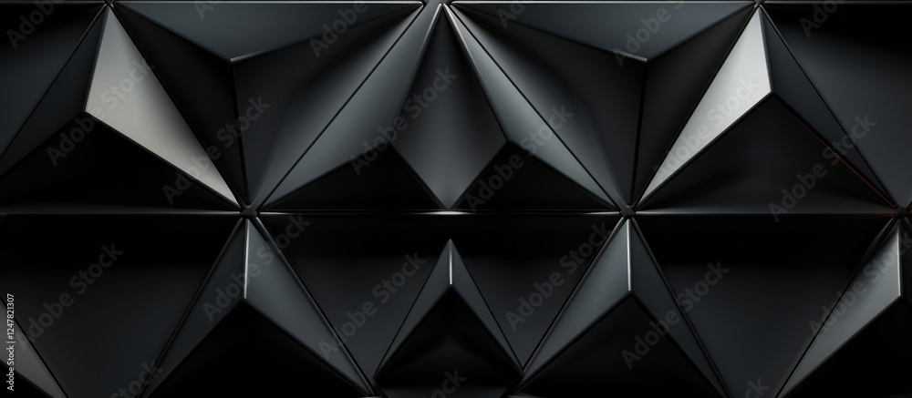 black triangle background. Futuristic polygonal design.