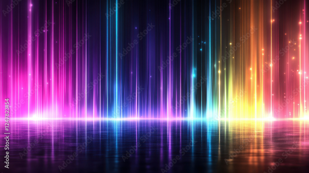 Vibrant colorful light beams create stunning digital background effect Vibrant colorful light beams create stunning digital background effect