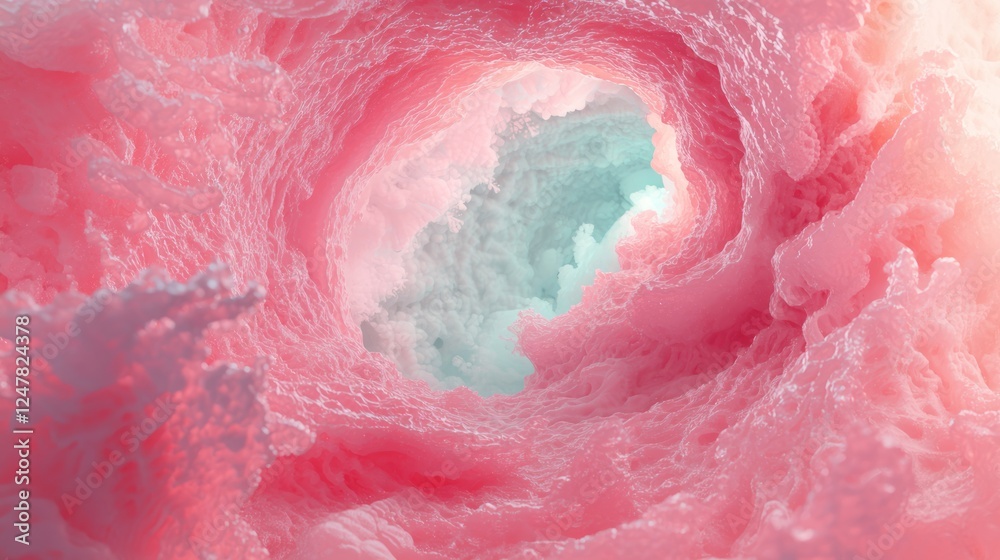 Fototapeta premium Vibrant Fractal Geometry Swirling in Aqua Center - Ultra-Detailed Cinematic Image