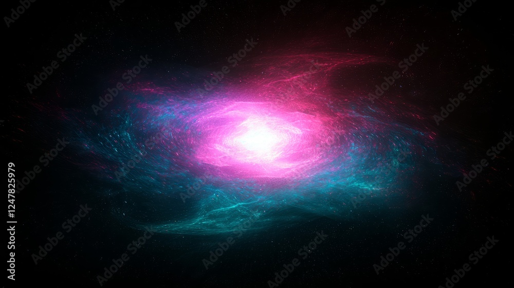Fototapeta premium Vibrant Colorful Helix in Dark Space with Illuminated Center - Ultra-Detailed Cinematic Image