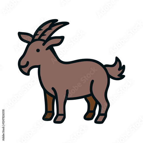Mountain goat wildlife illustration