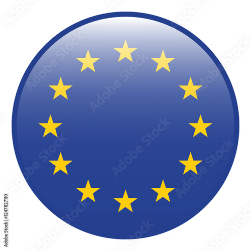 Wallpaper Mural European Union flag. European Union circle flag 3d logo icon computer vector illustration design Torontodigital.ca