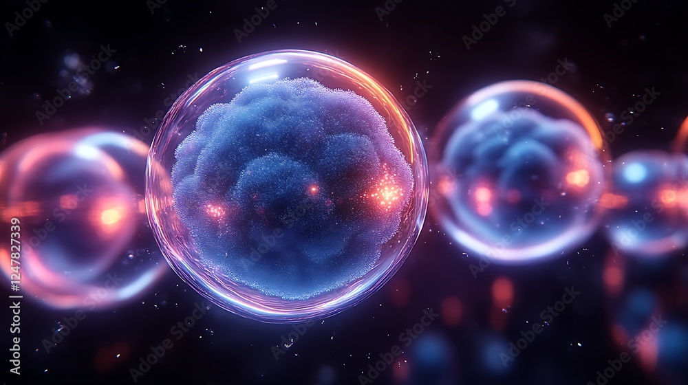 Glowing Spheres Encapsulate Cosmic Cellular Structures Glowing Spheres Encapsulate Cosmic Cellular Structures
