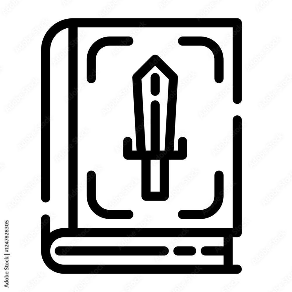 fantasy book cut line icon fantasy book cut line icon