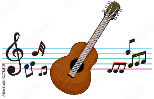 Guitar and Musical Notes Harmony