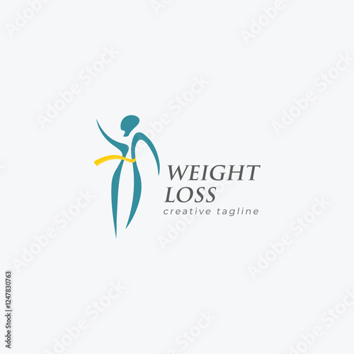 weight loss, slim logo, health care logo, fit, slim, care, waist fully editable vector logo template