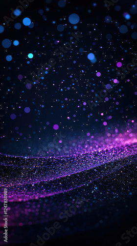 Abstract glitter silver, purple, blue lights background. de-focused with artistic sparkles.
