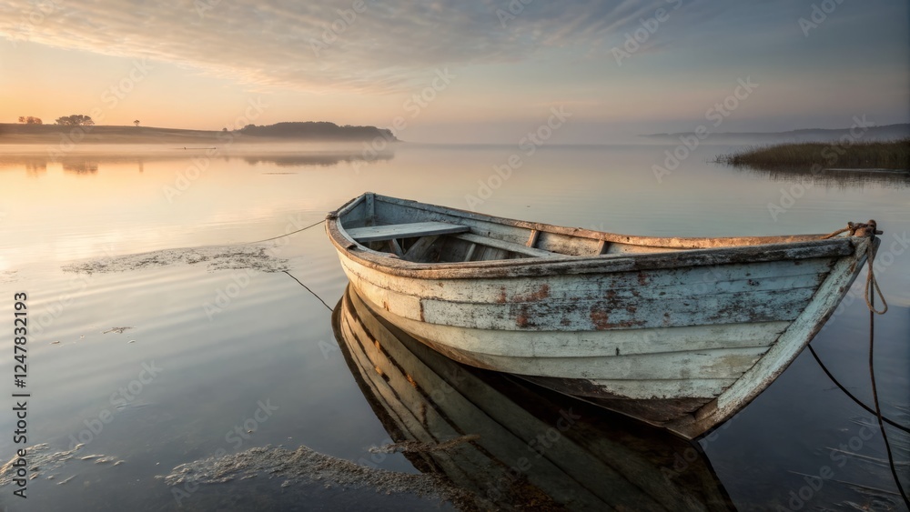 Minimalist Photography: Painting a Weathered Wooden Boat at Dawn Minimalist Photography: Painting a Weathered Wooden Boat at Dawn