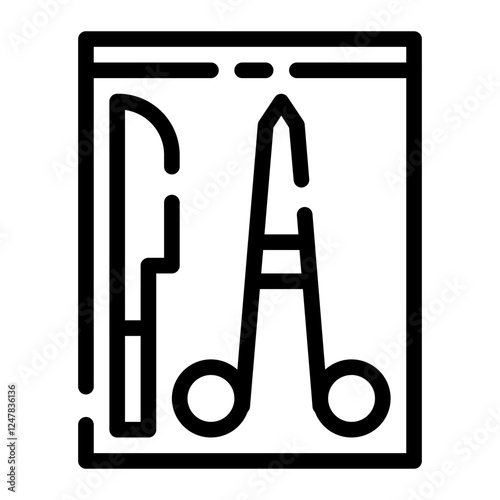 surgical tools cut line icon