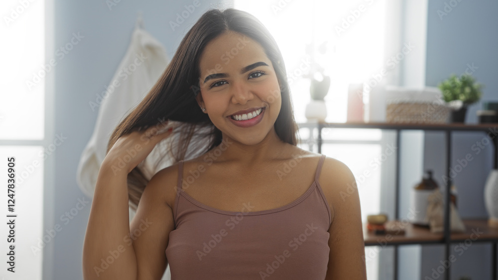 Woman smiling in a spa, showcasing beauty, relaxation, and wellness, with a serene indoor setting and elegant styling, exuding youthful and vibrant energy. Woman smiling in a spa, showcasing beauty, relaxation, and wellness, with a serene indoor setting and elegant styling, exuding youthful and vibrant energy.