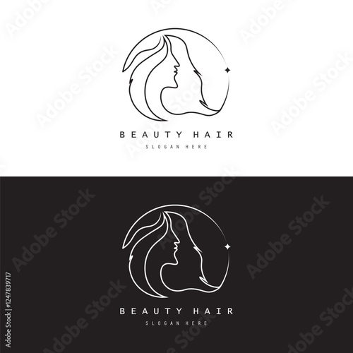 Beautiful hair wave abstract logo and  hair care logo. Logo for business, salon, beauty, hairdresser, care.