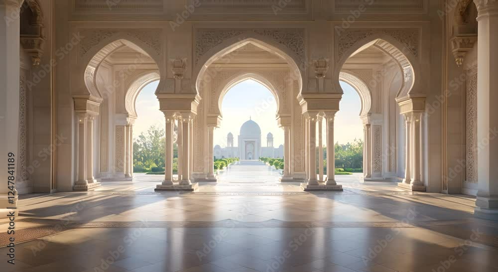 Majestic Islamic Architecture: A Serene Morning View Majestic Islamic Architecture: A Serene Morning View