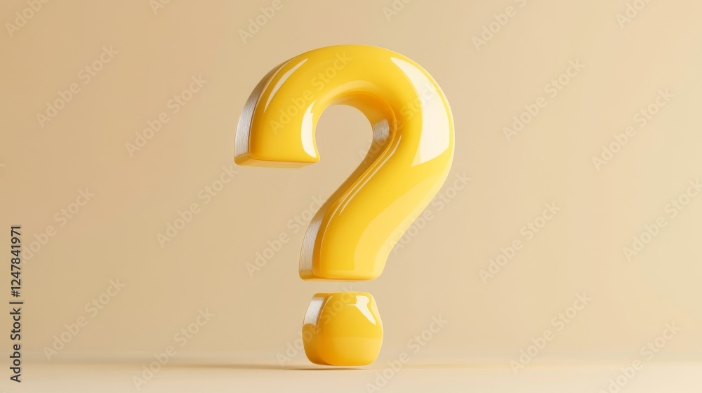 16121056 03 3.A detailed rendering of a glossy yellow question mark standing upright, with subtle lighting creating depth and a sense of realism, placed against a neutral gradient background. 16121056 03 3.A detailed rendering of a glossy yellow question mark standing upright, with subtle lighting creating depth and a sense of realism, placed against a neutral gradient background.