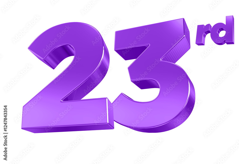 23 Year Anniversary Purple Number 23 Year Anniversary Purple Number