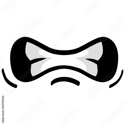 Angry Upset Mouth Facial Expression Cartoon Illustration Vector
