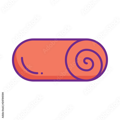 Rolled yoga mat illustration
