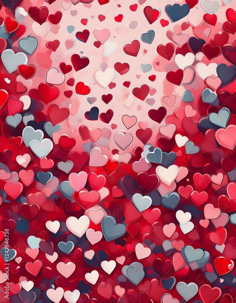 Vibrant Sparkling Heart Confetti Pattern with Red, Pink, and Silver Accents for Festive Valentine’s Day Party Invitations, Digital Backgrounds, and Celebratory Graphics Vibrant Sparkling Heart Confetti Pattern with Red, Pink, and Silver Accents for Festive Valentine’s Day Party Invitations, Digital Backgrounds, and Celebratory Graphics
