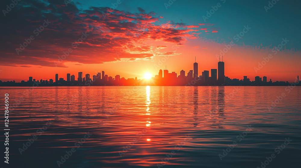 city, sunset, lonely, bright city, sunset, lonely, bright