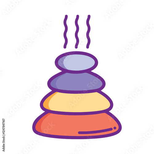 Hot stone therapy illustration