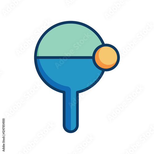 Ping pong paddle and ball illustration