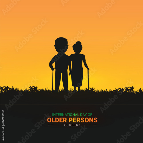 International Day of Older Persons. Older Persons creative design for social media ads