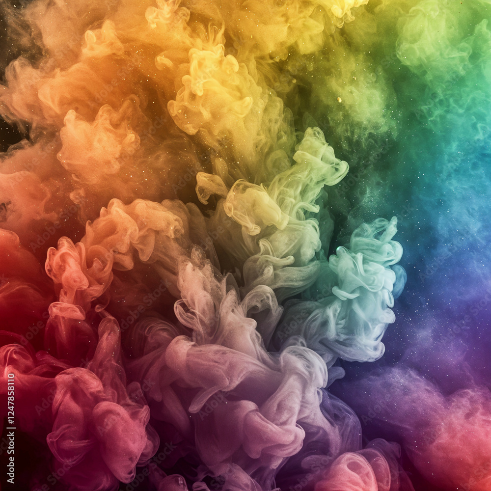 Abstract Colorful Smoke Swirls in a Rainbow Spectrum with Cosmic Effect Abstract Colorful Smoke Swirls in a Rainbow Spectrum with Cosmic Effect