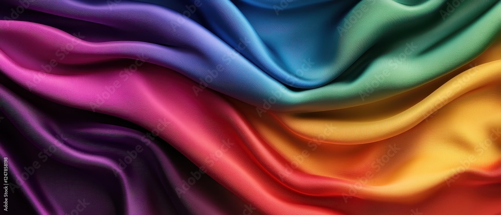 Obraz premium Colorful silk fabric with smooth, flowing patterns and rich textures.