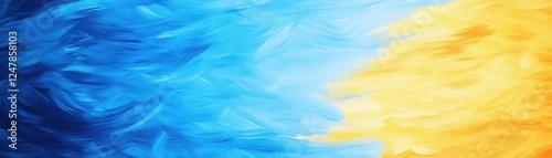 Colorful abstract design blending blue and yellow, perfect for backgrounds and textures.